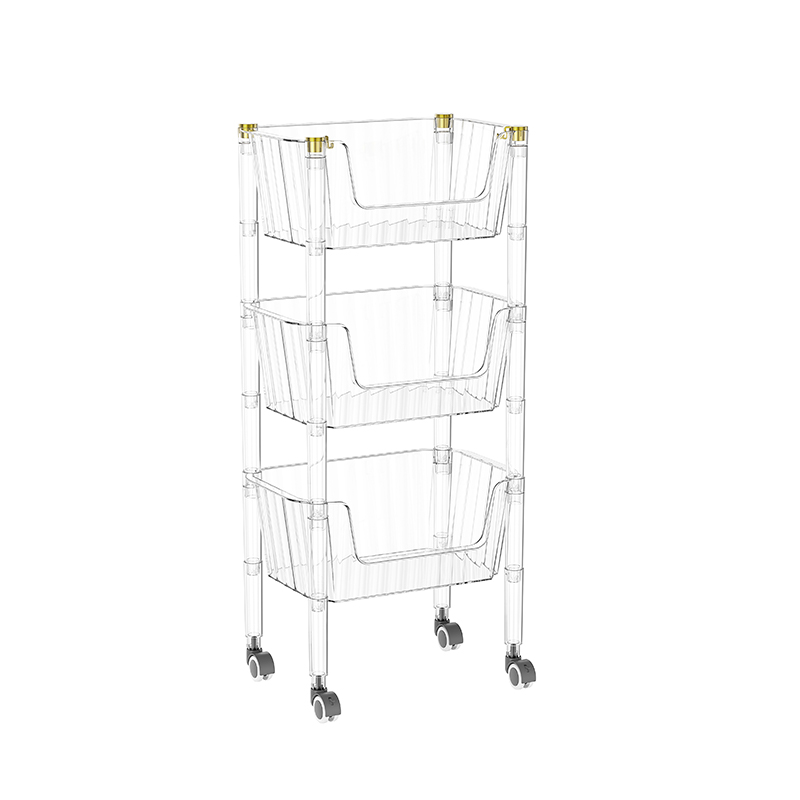 চাকা সহ 3-ড্রয়ার ইউটিলিটি কার্ট সাফ করুন