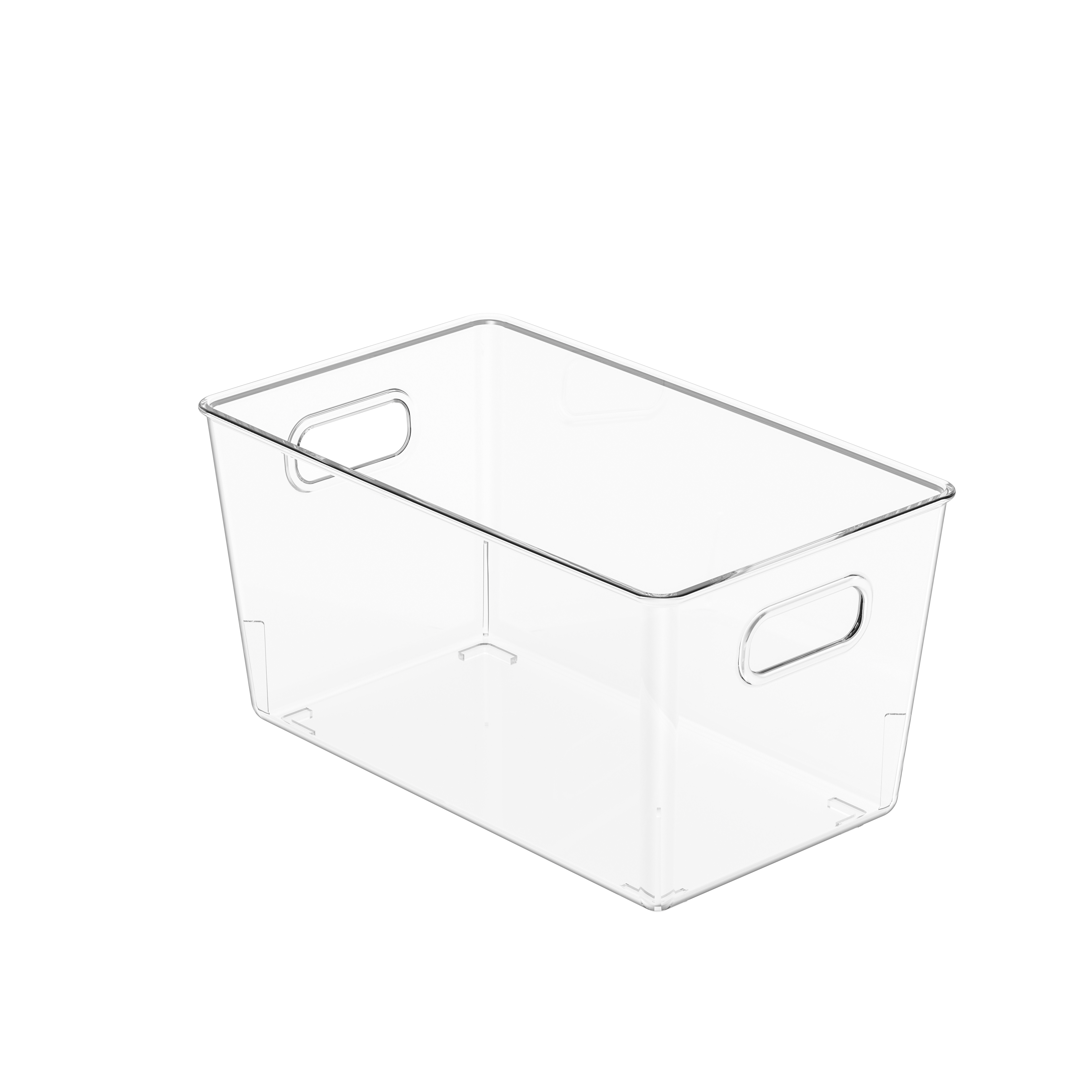 Ids াকনা সহ স্ট্যাকেবল স্টোরেজ বিন সাফ করুন